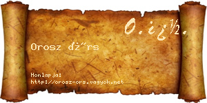 Orosz Örs névjegykártya